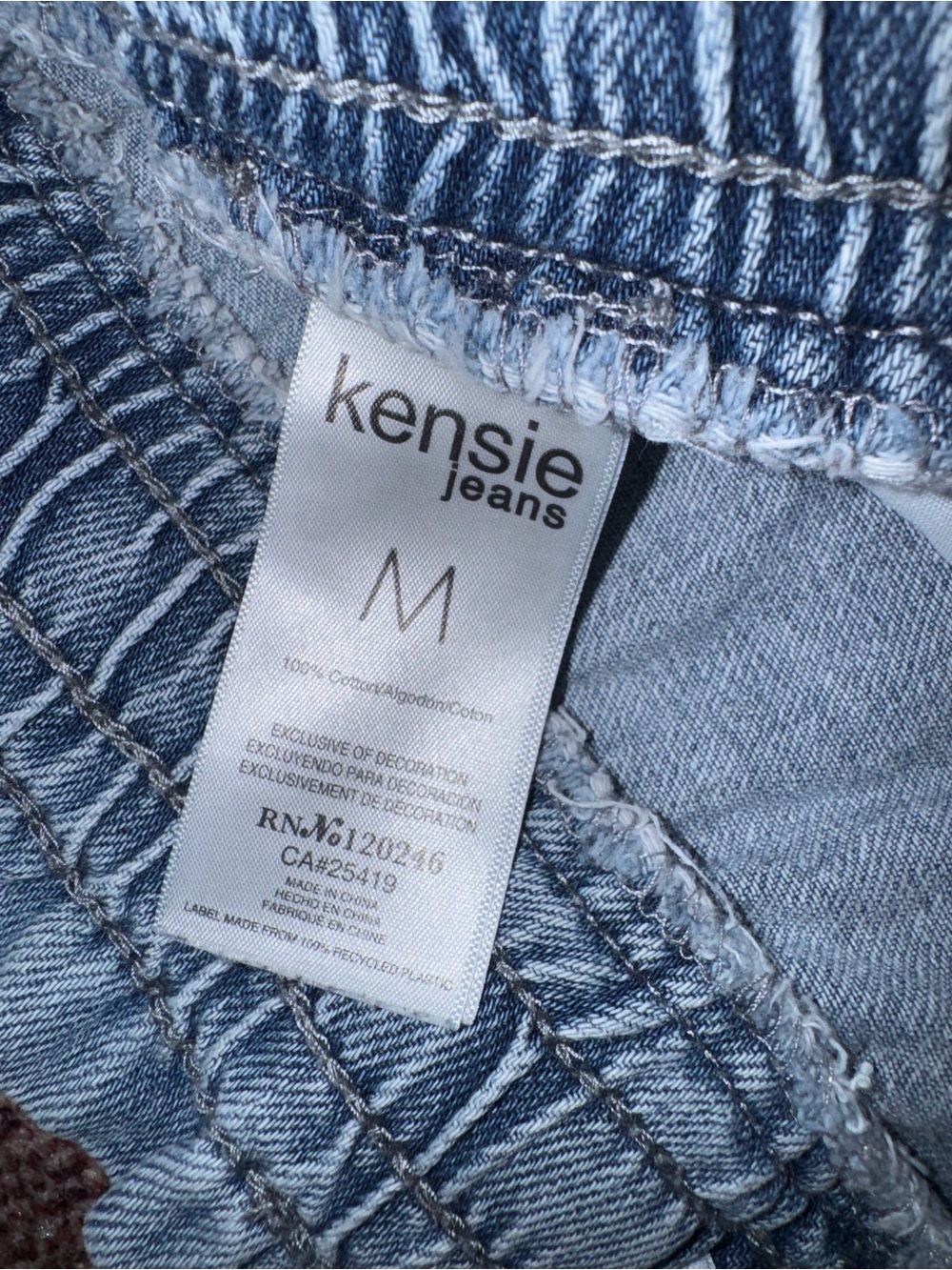 Kensie Jeans drawstring high rise wide leg light wash denim pants size medium - Picture 3 of 9